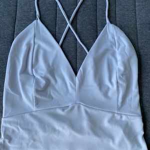 mini white cropped  tank top